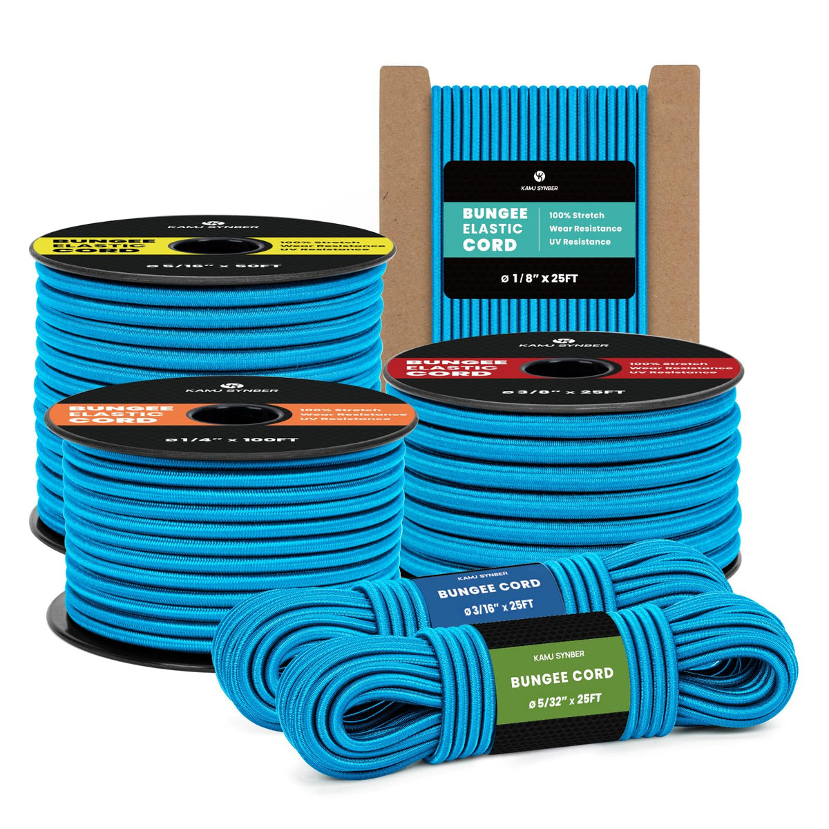 Bungee Cord 3 (Blue / 3/16" x 100FT)