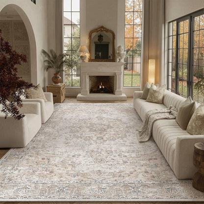 Beige Area Rugs 8x10 Washable Rug Indoor Carpet (Multi Beige / 8' x 10' (Rectangular))