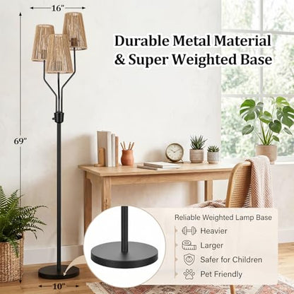 Boho 3 Light Dimmable Floor Lamp Series