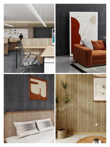 Peel and Stick Wall Panels Acoustic Wood Wall Panels Self Adhesive 3D Wall (Ebony)