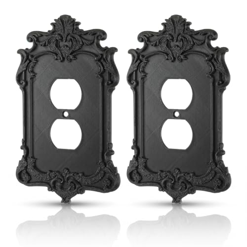 2 Pcs Black Gothic Outlet Cover