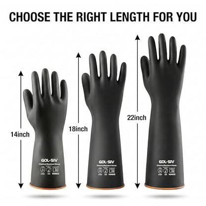 Chemical Resistant Heavy Duty Latex Gloves 6 Pairs