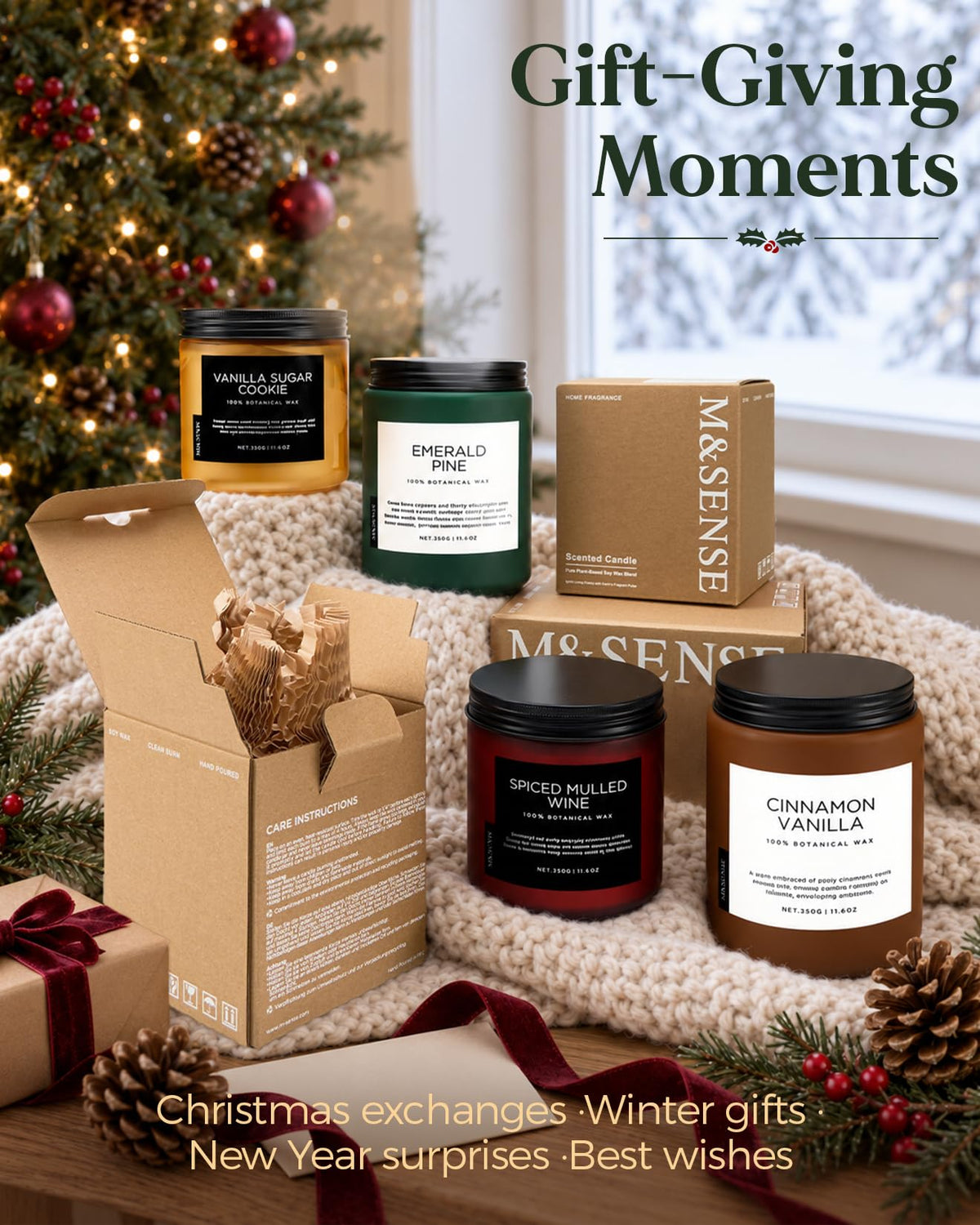 Snow Filled Dream Scented Winter Candle Non Toxic for Holiday Gifts (Large Jar / Snow Filled Dreams)