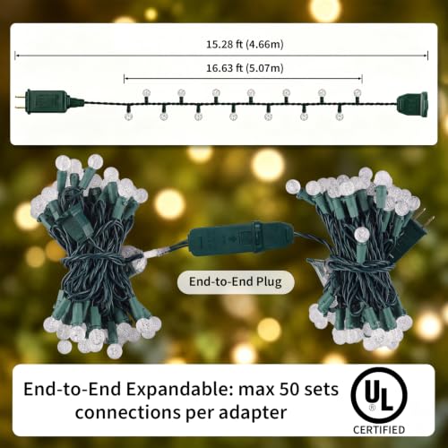 G14 Slow Twinkle Warm White Christmas Globe Lights