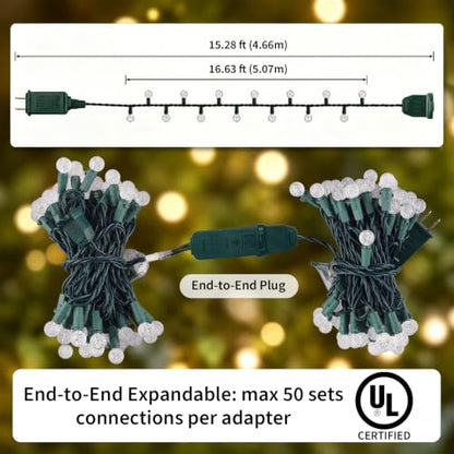 G14 Slow Twinkle Warm White Christmas Globe Lights