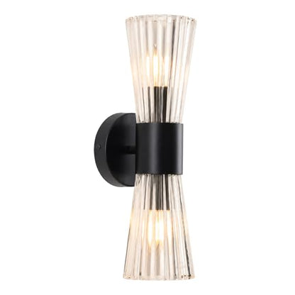 2 Light Glass Wall Sconce