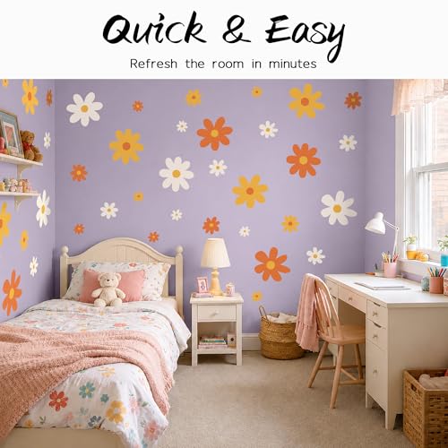 52 Pcs Large Groovy Daisy Wall Decals (Groovy)