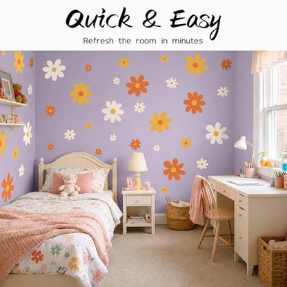 52 Pcs Large Groovy Daisy Wall Decals (Groovy)