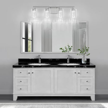 4 Light Brushed Nickel Bathroom Vanity Light with 3 Color Modes (4-light / Brushed Nickel)