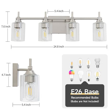 4 Light Modern Bathroom Vanity Light (4-light / Brushed Nickel)