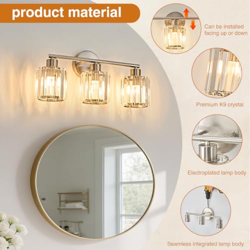 Modern Crystal Bathroom Light Fixtures