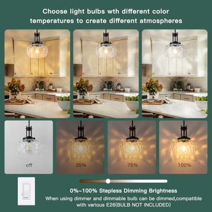 Glass Pendant Lights Kitchen Island