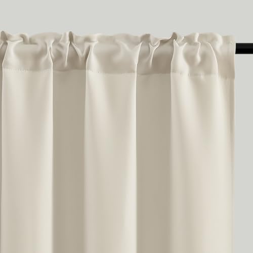 4 Panels Rod Pocket Blackout Window Curtains for Bedroom