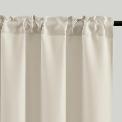 4 Panels Rod Pocket Blackout Window Curtains for Bedroom