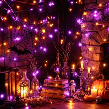 Orange Purple Halloween Lights (Orange&Purple / 2 Pack)