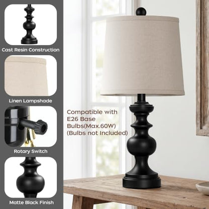 Farmhouse Table Lamp Set of 2