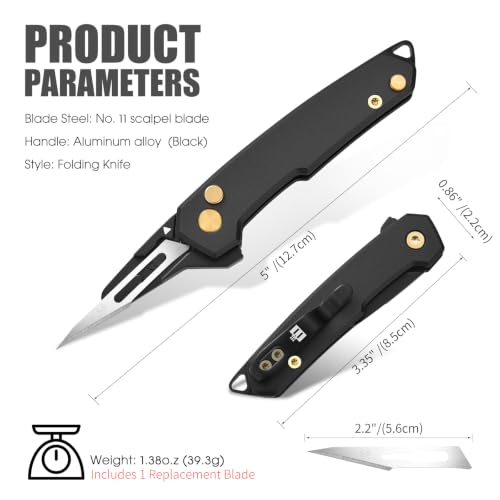 folding utility knife with blade storage