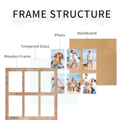 4x6 Picture Frame Collage Set of 2 (Rustic Brown / 13x13in (2Pack))