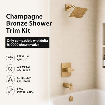 Compatible with Delta R10000 Valve Shower Trim Kit