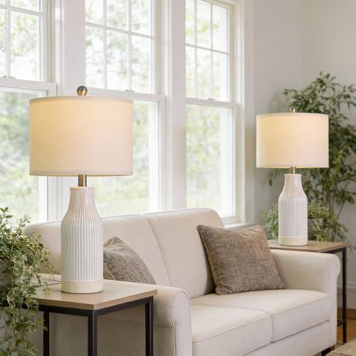 23.75" Modern Ceramic Table Lamps Set of 2