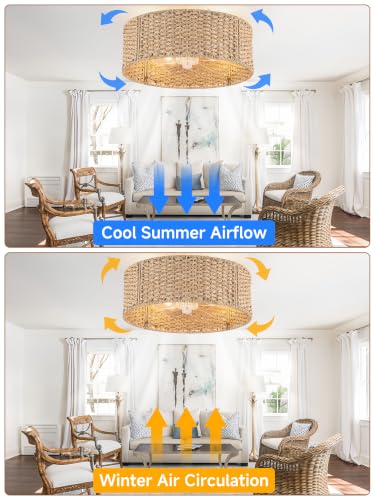 Boho Ceiling Fan with Light