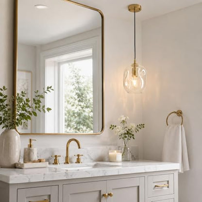 Gold Clear Organic Glass Pendant Lights