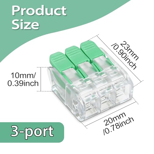 30PCS Lever Wire Connectors 3 Port Electrical Connectors Lever Nuts (3 Ports)