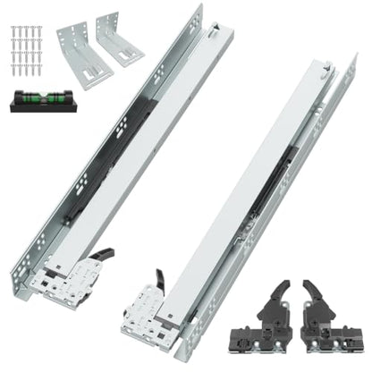 Undermount Soft Close Drawer Slides with Rear Mount Brackets