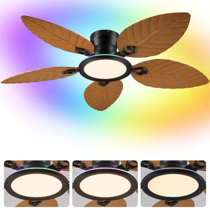 RGB Tropical Ceiling Fans with Lights
