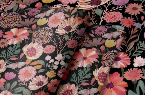 Vintage Floral Wallpaper Peel and Stick Boho Wall Paper Removable Waterproof Botanical Contact Paper for Bedroom