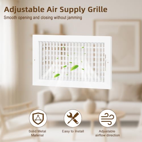 8x6 Air Vent Cover for Wall 8x6 Duct (8"Wx6"H)