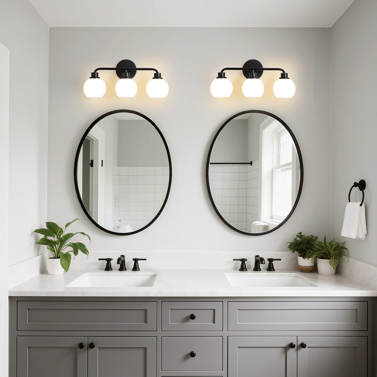 Bathroom Light Fixtures Black Vanity Light 3 Light Bathroom Lights (Black / 3-Lights)