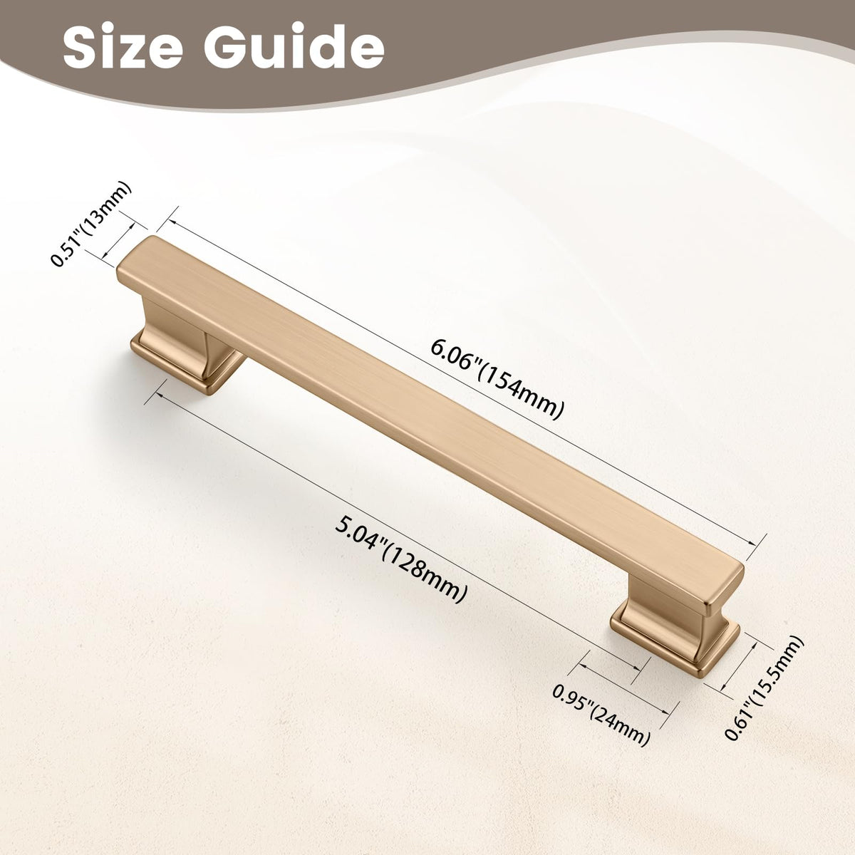 Cabinet Pulls 5 Inch Champagne Bronze Kitchen Cabinet Handles (5 Inch (128mm) Hole Center / Champagne Bronze)