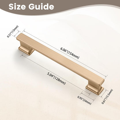 Cabinet Pulls 5 Inch Champagne Bronze Kitchen Cabinet Handles (5 Inch (128mm) Hole Center / Champagne Bronze)