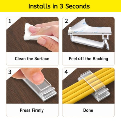 70 Pcs] Adhesive Cable Clips