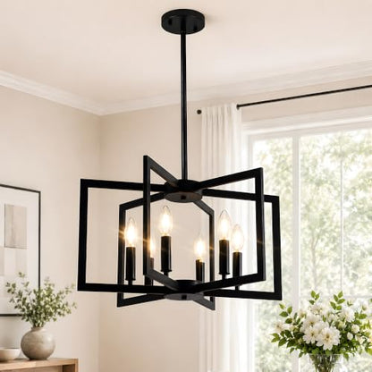 24 Light Large Black Chandelier for Dining Room Light Fixture Over Table