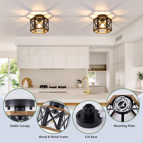 Farmhouse Semi Flush Mount Ceiling Light