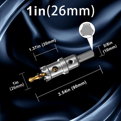1" (26mm) TCT Hole Saw for Stainless Steel, Iron & Metal (1" (26mm))
