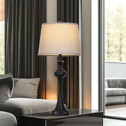 Black Table Lamp for Living Room (Black)