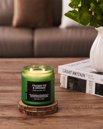 Fraser Fir Orange Scented Candles Non Toxic for Christmas Decor 70H (Medium Jar / Fraser Fir Orange)