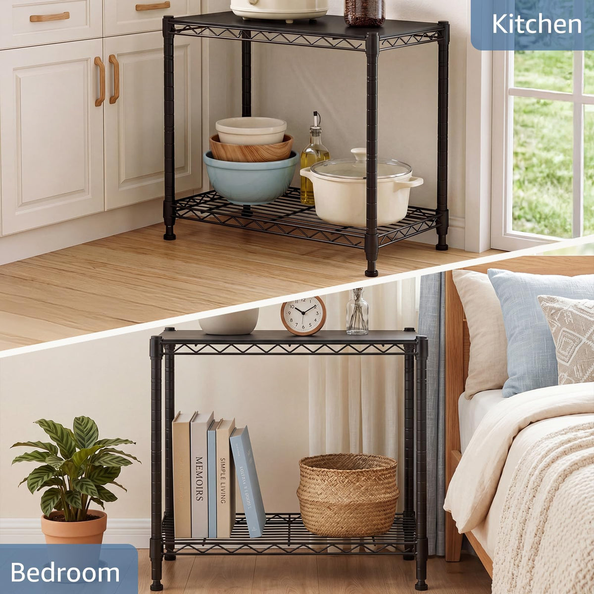 2 Tier Metal Storage Shelves (2 Tiers)