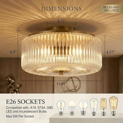 3 Light Flush Mount Ceiling Light