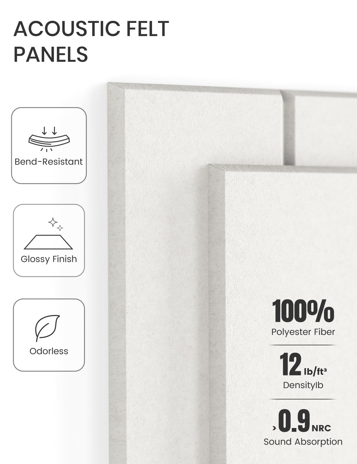 Felt Bulletin Board & Cork Board Alternative 48'' x 36'' (Milky White-1 / Bold-stripe 12-pack)