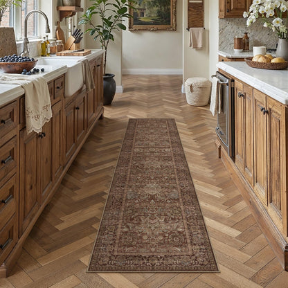 Hallway Runner Rugs 2x8 Rust Red Vintage Rug (Retro | Rust Red / 2' x 8' (Runner))