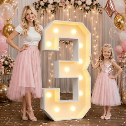 2.4FT Warm White Marquee Light Up Numbers