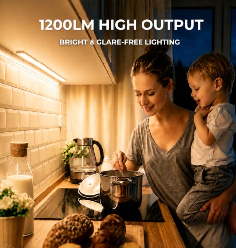Plug in Under Cabinet Lighting Motion Sensor 1200LM Dimmable 3CCT