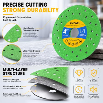 4-1/2 inch Tile Cutter Diamond Saw Blade for Angle Grinder,Diamond Blade,Individually Packaged Diamond Cutting Wheels, Perfect for Miter saws, Tile Cutters, and Lapidary Tools