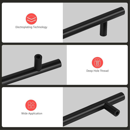 25Pack 3.75in Cabinet Handles Black Kitchen Cabinet Pulls Drawer Pulls for Dresser Drawers (3-3/4in hole centers / Black)