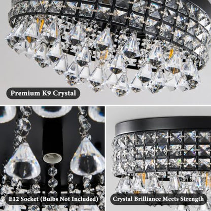 Crystal DomeFlushmount Chandelier
