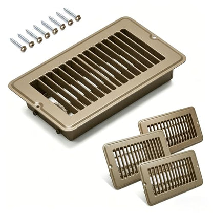4 Pack 4"x8" Metal Floor Register Vents